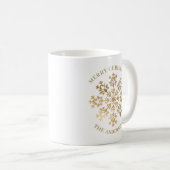 Mug Élégant Gold Snowflake Nom Noël (Devant droit)