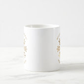 Mug Élégant Gold Snowflake Nom Noël (Centre)