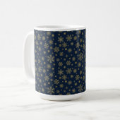 Mug Elegant Gold Snowflake Winter Pattern (Devant gauche)