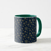 Mug Elegant Gold Snowflake Winter Pattern (Devant droit)