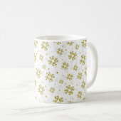 Mug Elegant Gold Snowflake Winter Pattern (Devant droit)