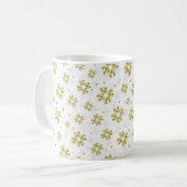Mug Elegant Gold Snowflake Winter Pattern (Devant gauche)