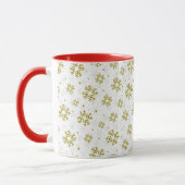 Mug Elegant Gold Snowflake Winter Pattern (Gauche)