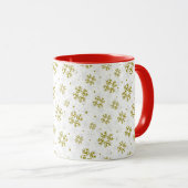 Mug Elegant Gold Snowflake Winter Pattern (Devant droit)