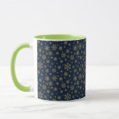 Mug Elegant Gold Snowflake Winter Pattern (Gauche)