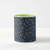 Mug Elegant Gold Snowflake Winter Pattern (Centre)