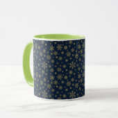 Mug Elegant Gold Snowflake Winter Pattern (Devant gauche)
