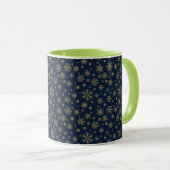 Mug Elegant Gold Snowflake Winter Pattern (Devant droit)