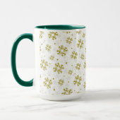Mug Elegant Gold Snowflake Winter Pattern (Gauche)