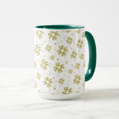Mug Elegant Gold Snowflake Winter Pattern (Devant droit)
