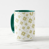 Mug Elegant Gold Snowflake Winter Pattern (Devant gauche)