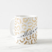 Mug Elegant Gold White Leopard Cheetah Animal Print (Devant gauche)