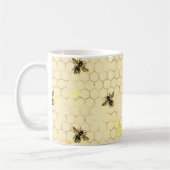 Mug Élégant Gold Yellow Bees Honeypeb (Gauche)