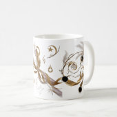 Mug Elegant Golden Feather Swirl Coffee Art Classic (Devant droit)