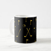 Mug Elégant Golfeur Motif Noir Et Or (Devant gauche)