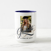 Mug Elegant Graduate Script Artwork with Photo Feature (Centre)