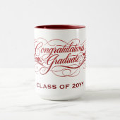 Mug Elegant Graduation Script Design with Custom Year (Centre)