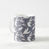 Mug Élégant Gris Feuilleté Moderne Botanique (Devant gauche)