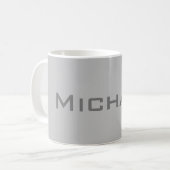Mug Élégant Gris rétro Gris Votre Nom (Devant gauche)