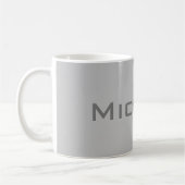 Mug Élégant Gris rétro Gris Votre Nom (Gauche)