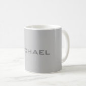 Mug Élégant Gris rétro Gris Votre Nom (Devant droit)