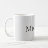 Mug Élégant gris rétro Votre nom Remplacement (Gauche)