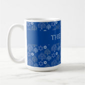 Mug Élégant Hanoukka Blue Menorah Motif de vacances (Gauche)
