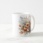 Mug Élégant Happy Fall Citrouille Flower Bouquet Motif (Devant droit)