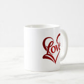 Mug Elégant Heureuse Sainte-Valentin Red Heart Coffee (Devant droit)