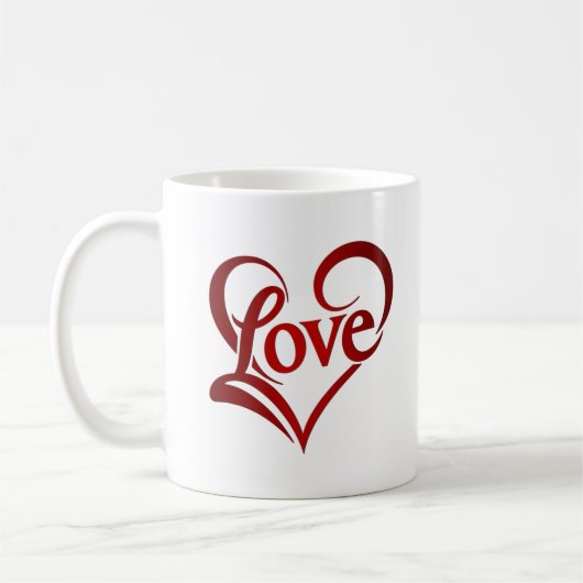 Mug Elégant Heureuse Sainte-Valentin Red Heart Coffee (Gauche)