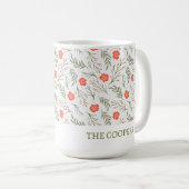 Mug Élégant hiver Floral Festive vacances (Devant droit)