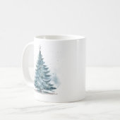 Mug Elégant hiver Wonderland Bleu sapin de Noël (Devant gauche)