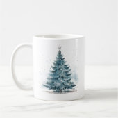 Mug Elégant hiver Wonderland Bleu sapin de Noël (Gauche)