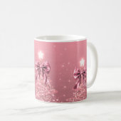 Mug Elegant Holiday Blush Pink Christmas Trees Bows (Devant droit)