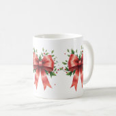 Mug Elegant Holiday Bow with Holly Leaves Design (Devant droit)