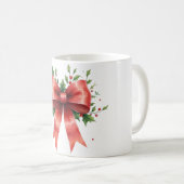 Mug Elegant Holiday Bow with Holly Leaves Design (Devant droit)