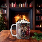 Mug Elegant Holiday Photo Plaid Monogram Name