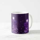 Mug Elegant Holiday Purple Christmas Trees Bows (Devant droit)