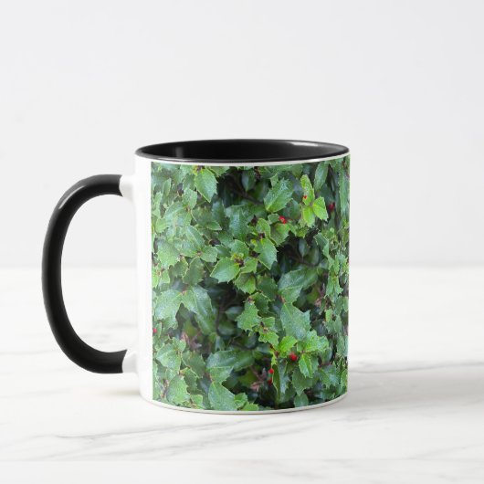 Mug Elegant Holly Berry Pattern Christmas Home Decor (Gauche)