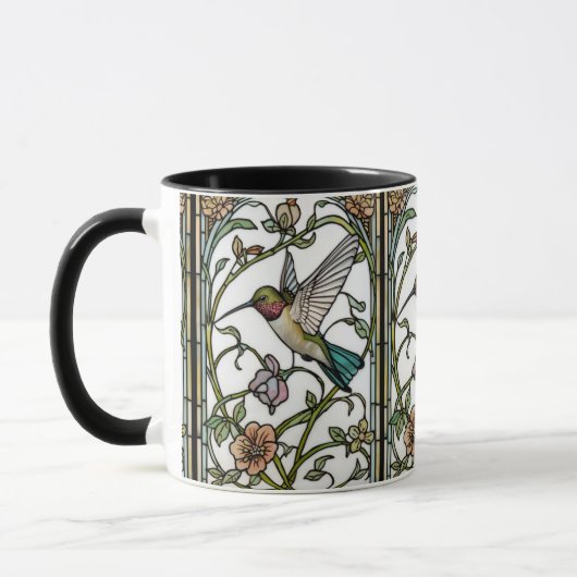 Mug Elegant hummingbird artwork botanical boho chic (Gauche)