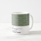Mug Elégant Jade Green BIENVENUE À NOTRE MAISON Invité (Devant droit)