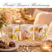 Mug Élégant Jaune – Fleurs Vintage & C