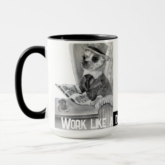 Mug Elégant journal de lecture de chihuahua (Gauche)