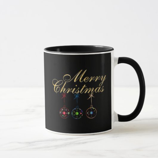 Mug Élégant Joyeux Noël Snowflake Art (Droite)