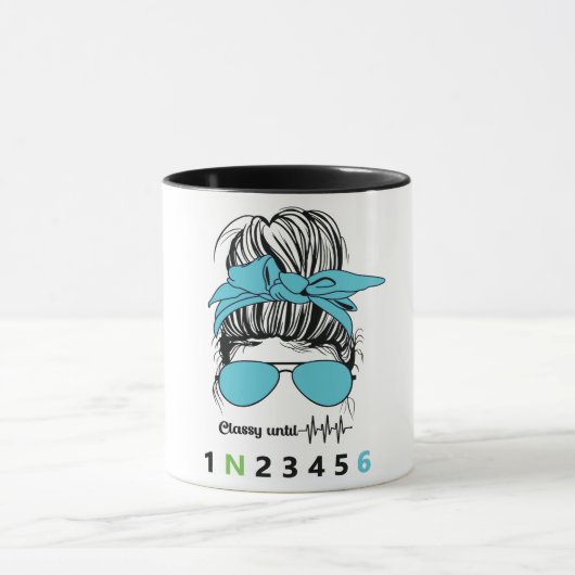 Mug Élégant Jusqu'à... Drôle de Moto (Centre)