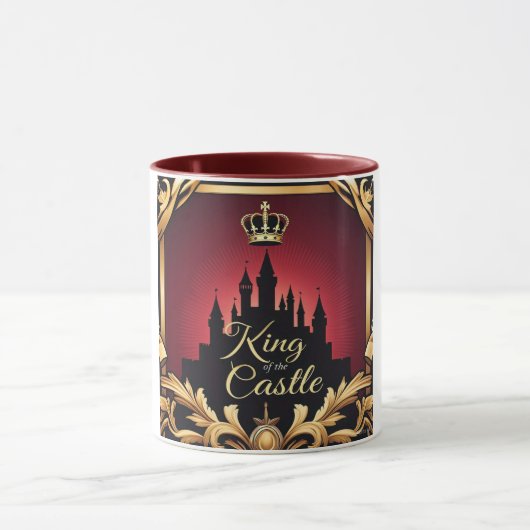 Mug Elégant King Castle Silhouette Design Papa (Centre)