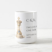 Mug Elegant King Queen Couple Gift Gold Chess (Centre)