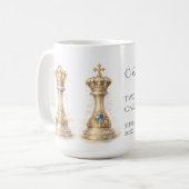 Mug Elegant King Queen Couple Gift Gold Chess (Devant gauche)