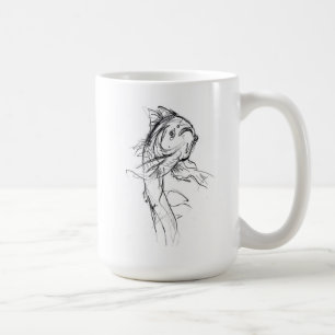 Mug Elégant Koi Fish Croquis Abstrait
