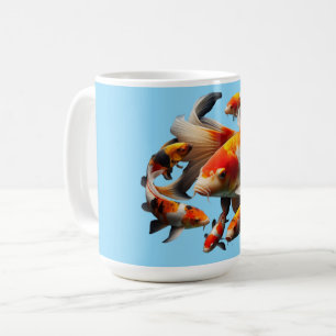 Mug Elegant Koi Fish on Black – High Quality Centered